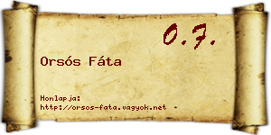 Orsós Fáta névjegykártya